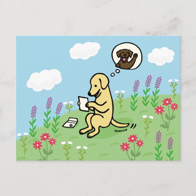 Postal El labrador amarillo y la carta de un amigo (Anverso)
