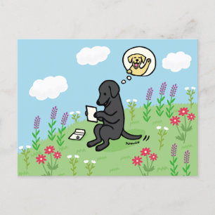 Postal El labrador negro y la carta de un amigo