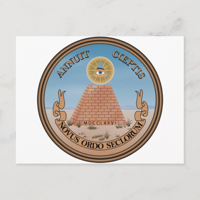 Postal El lado opuesto (inverso) del gran sello de EE.UU. (Anverso)