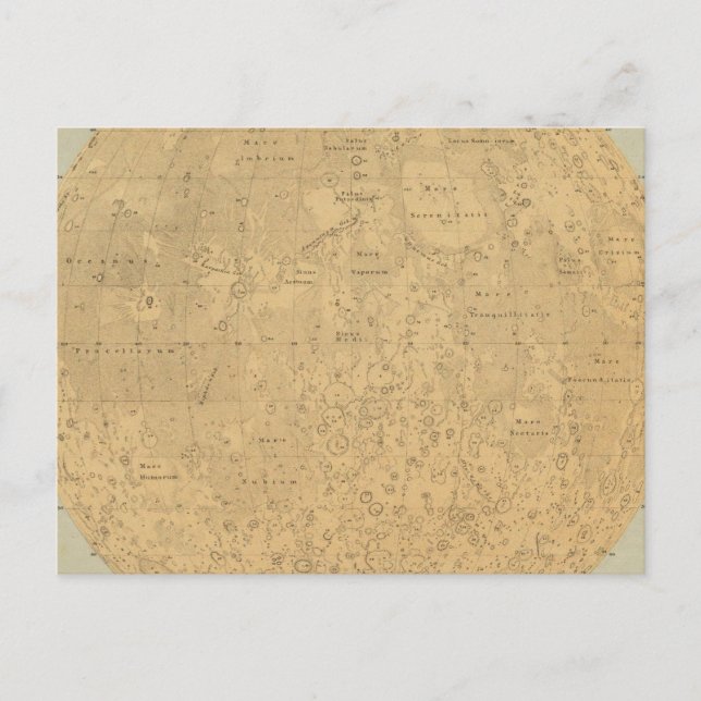Postal El lado visible del mapa de la superficie de la lu (Anverso)