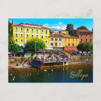 Postal El lago Bellagio Lombardy Como el paseo marítimo i