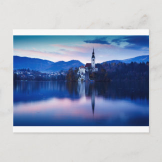 Postal El lago Bled y la iglesia de la isla