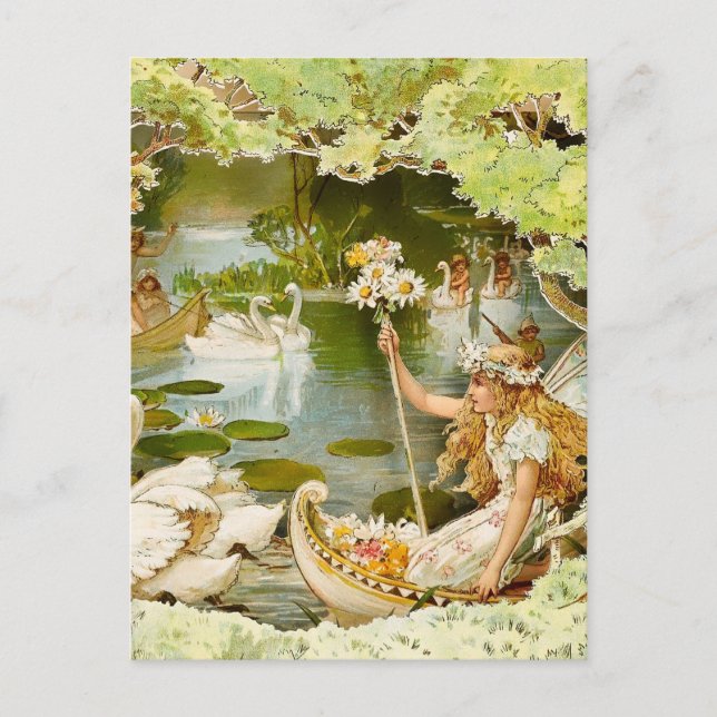 Postal “El lago de las hadas” de E S Hardy (Anverso)
