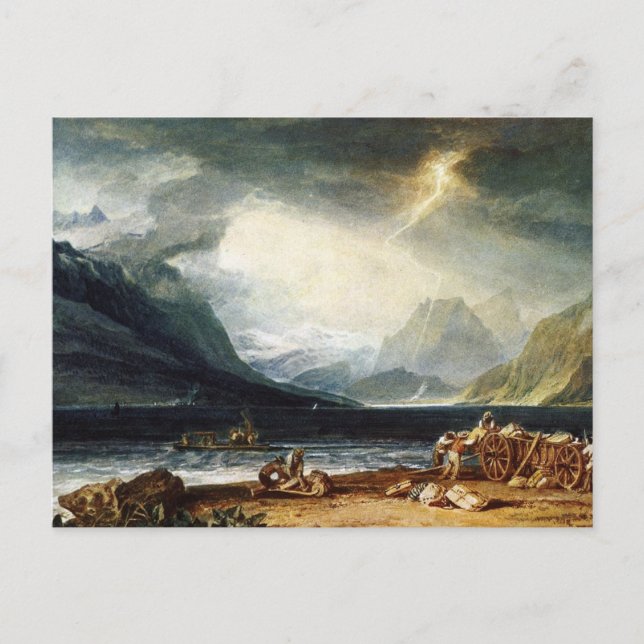 Postal El lago de Thun, Suiza, por J.M.W. Turner (Anverso)