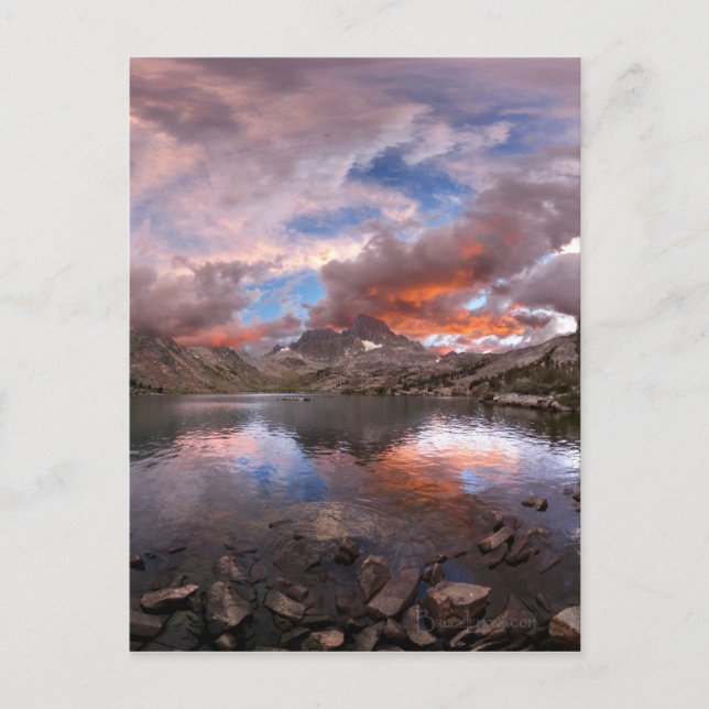 Postal El Lago Garnet Sunset en Banner Peak John Muir Tra (Anverso)