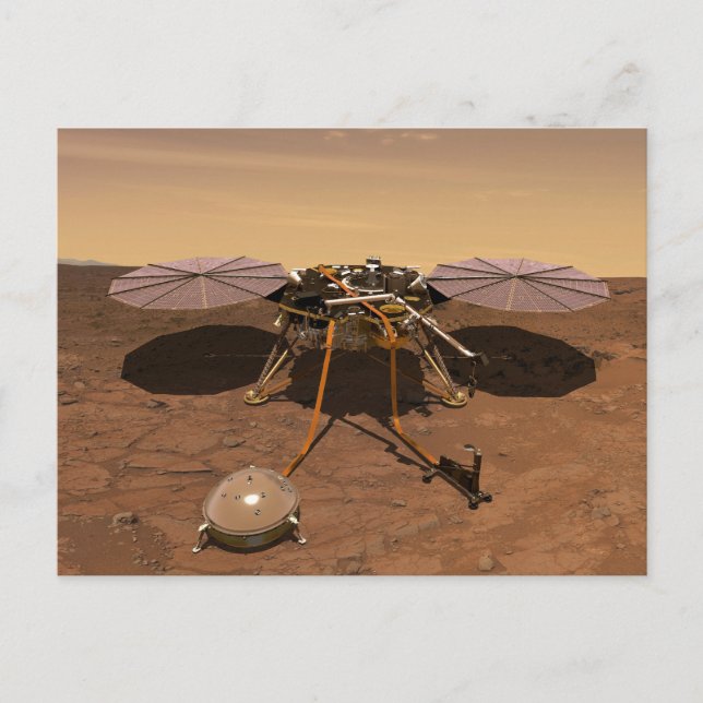 Postal El Lander Insight Opera En La Superficie De Marte. (Anverso)