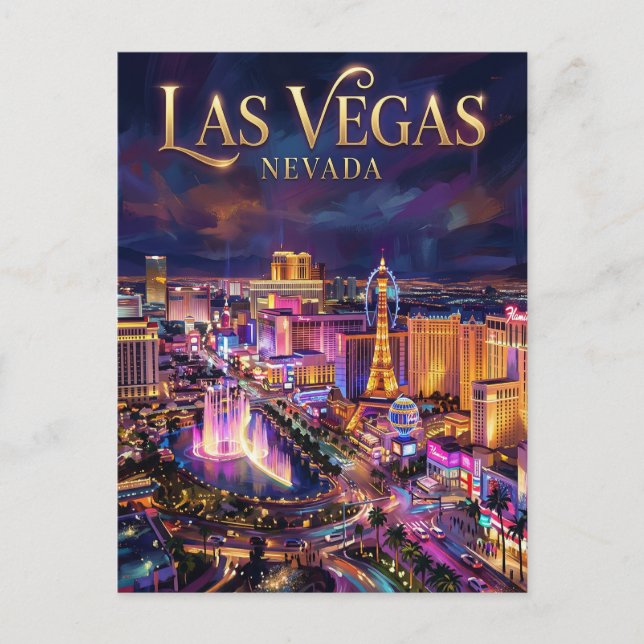 Postal El Las Vegas Strip EE. UU. (Anverso)
