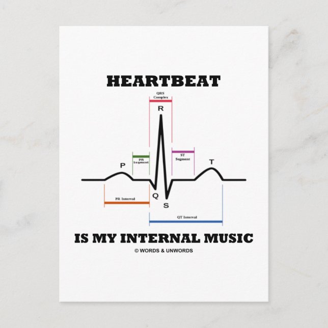 Postal El latido es mi música interna (ECG/EKG) (Anverso)