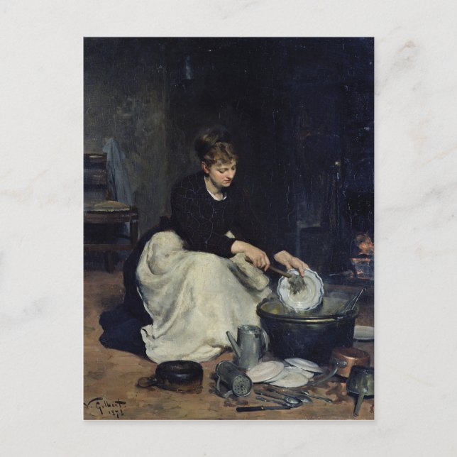 Postal El lavado de la cocina (Anverso)