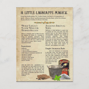 Postal El lavado de suelo de Marie Laveau para el éxito d