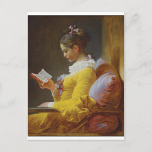 Postal El lector de Jean-Honore Fragonard