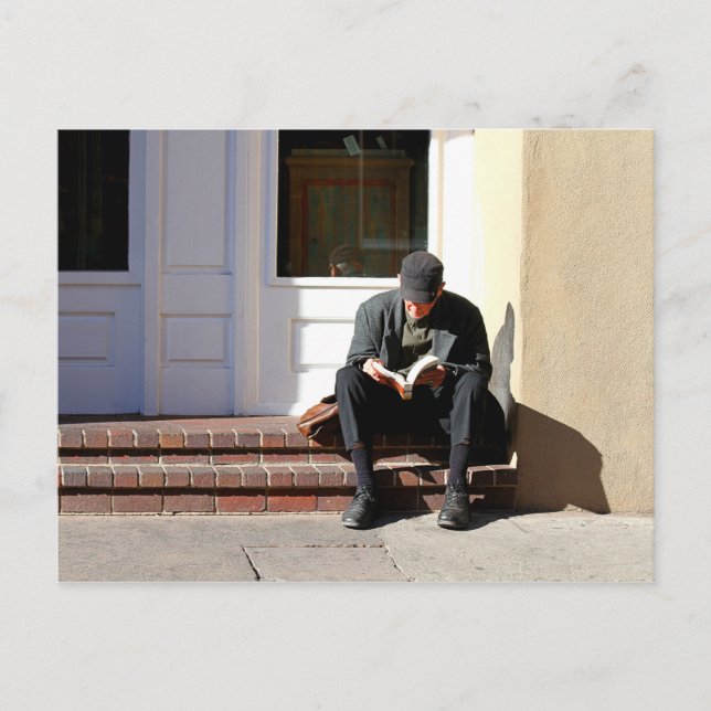 Postal El lector en Santa Fe, Nuevo México (Anverso)