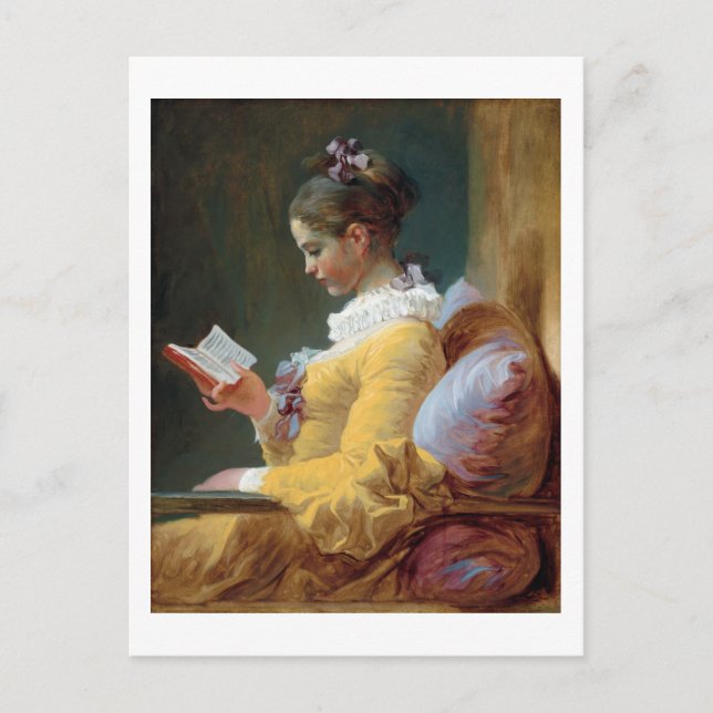 Postal El lector, Fragonard (Anverso)