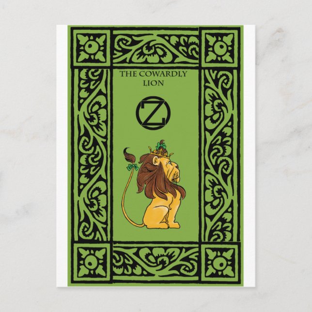 Postal El León cobarde (Anverso)