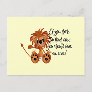 Postal El león del bebé me oye rugir las camisetas y los