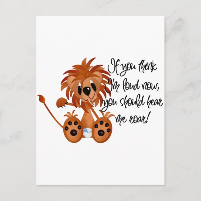 Postal El león del bebé me oye rugir las camisetas y los (Anverso)