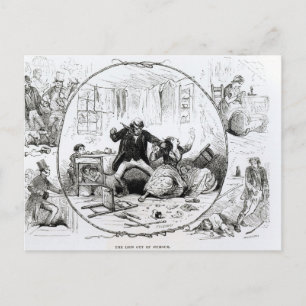 Postal El león fuera del humor