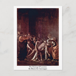 Postal El Levantamiento De Lázaro Por Merisi Da Caravaggi