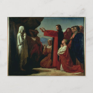 Postal El levantamiento del Lázaro, 1857