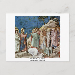 Postal El Levantamiento Del Lázaro Por Giotto Di Bondone
