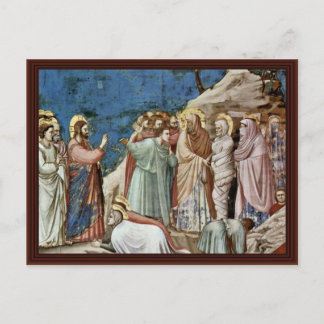 Postal El Levantamiento Del Lázaro Por Giotto Di Bondone