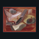 Postal El libro, 1924<br><div class="desc">El libro,  1924 | por Juan Gris | Ubicación del arte: Galería Daniel Malingue,  París,  Francia | Artista española | Número de colección de imágenes: BAL76338</div>