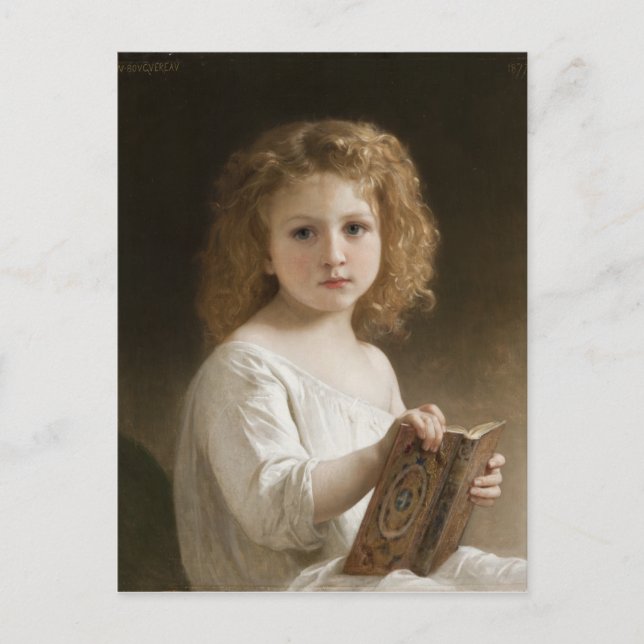 Postal El libro de historias - William Bouguereau (Anverso)