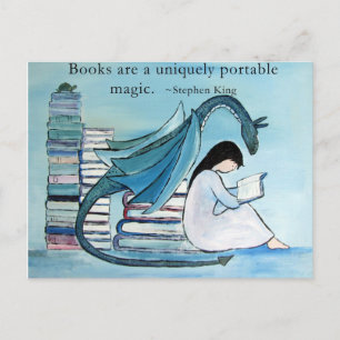 Postal El libro favorito del dragón