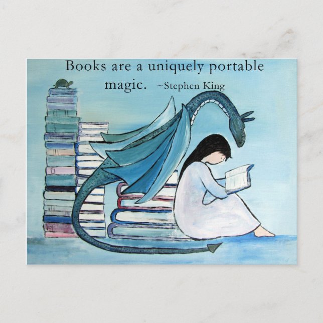 Postal El libro favorito del dragón (Anverso)