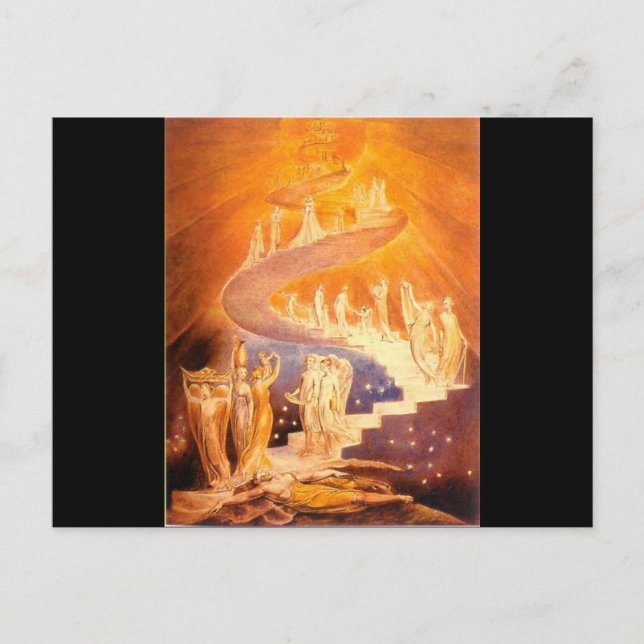 Postal El líder de Jacob de William Blake (Anverso)