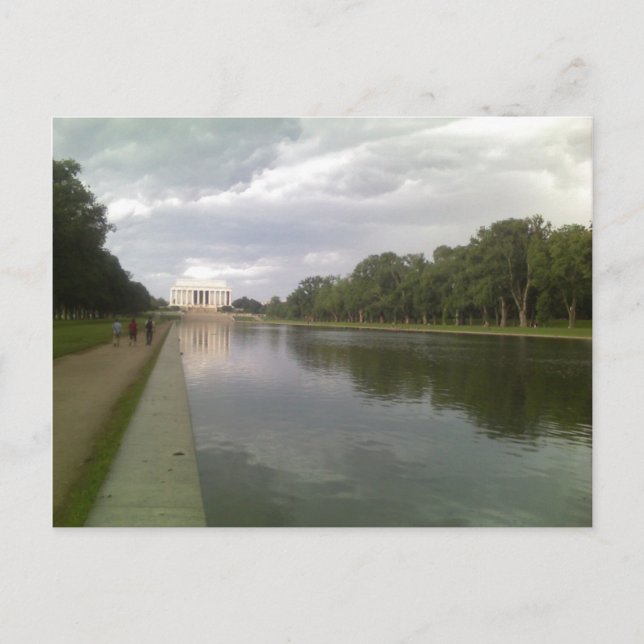 Postal El Lincoln memorial y piscina de reflejo (Anverso)