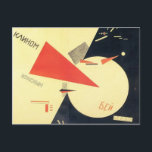 Postal El Lissitzky - Golpea a los blancos con la arista<br><div class="desc">Esta obra de arte del Suprematismo titulada - Beat the White with the Red Wedge (Golpear a los blancos con la arista roja) fue hecha por el famoso artista El Lissitzky usando litografía en papel en 1920 en Vitebsk, Bielorrusia. Así, Lissitzky pronto se dedicó al arte judío, exhibiendo obras de...</div>