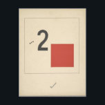 Postal El Lissitzky - 'Historia suprema sobre dos cuadrad<br><div class="desc">Este Suprematismo, pintura de diseño titulada, Cubierta del libro para la 'Historia suprema sobre dos cuadrados' fue hecha por El Lissitzky en 1920 mientras estaba en Moscú, Federación Rusa. Así, Lissitzky pronto se dedicó al arte judío, exhibiendo obras de artistas judíos locales, viajando a Mahilyow a estudiar la arquitectura tradicional...</div>