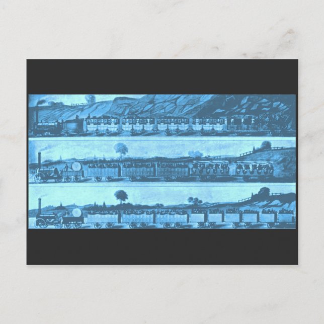 Postal El Liverpool y el ferrocarril de Manchester, 1831 (Anverso)