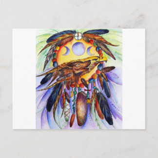 Postal El lobo de la libertad y los espíritus del águila