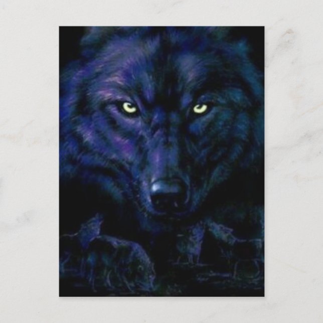 Postal El lobo negro (Anverso)