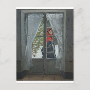 Postal El loco rojo, retrato de la señora Monet (1873)