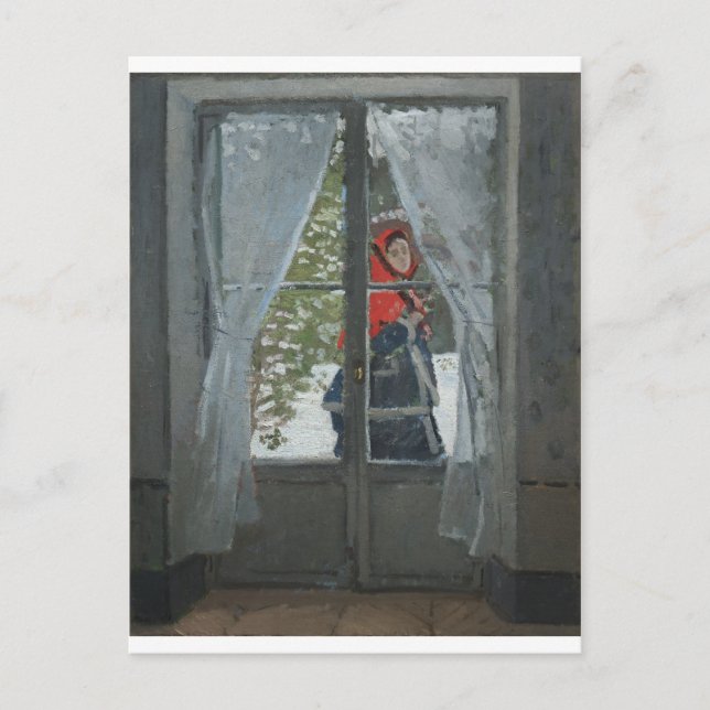 Postal El loco rojo, retrato de la señora Monet (1873) (Anverso)