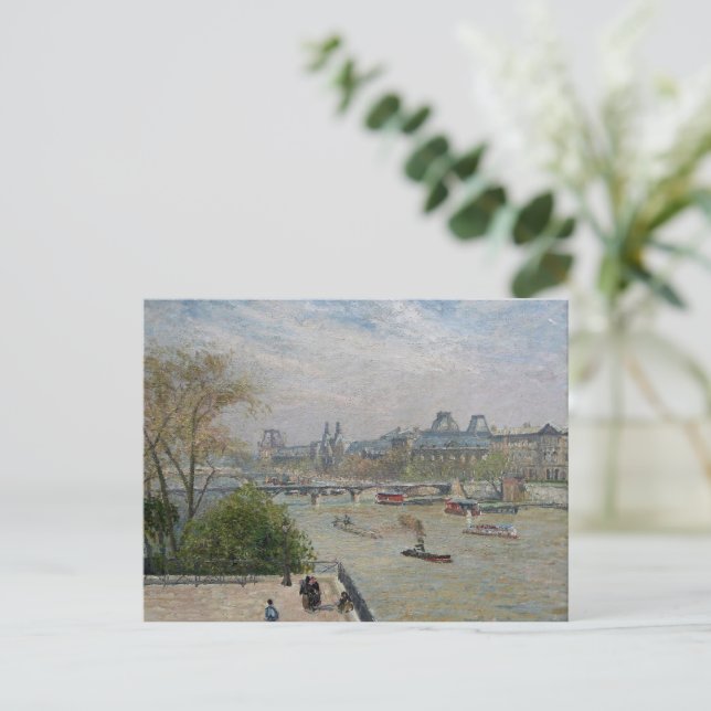 Postal El Louvre, la primavera de Camille Pissarro (Anverso de pie)