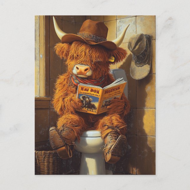Postal El lúgubre lector | El contexto de un vaquero (Anverso)