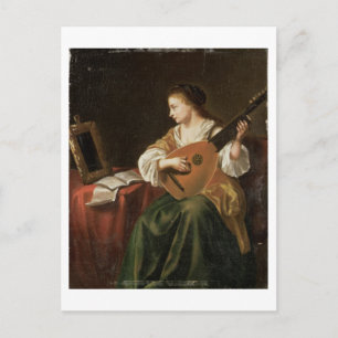 Postal El Lute Player (aceite en el panel)