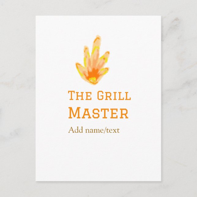 Postal El maestro de la parrilla agrega el nombre de la c (Anverso)