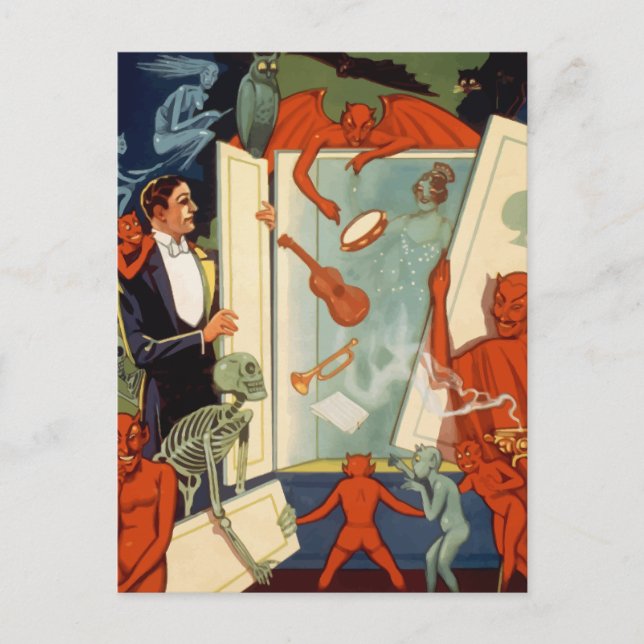 Postal El Magicián Viejo Carter el Gran Acto Mágico (Anverso)