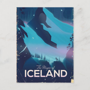 Postal El Magico de Islandia cartel de viaje