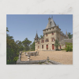 Postal El magnífico Chateau de Pressac y jardín