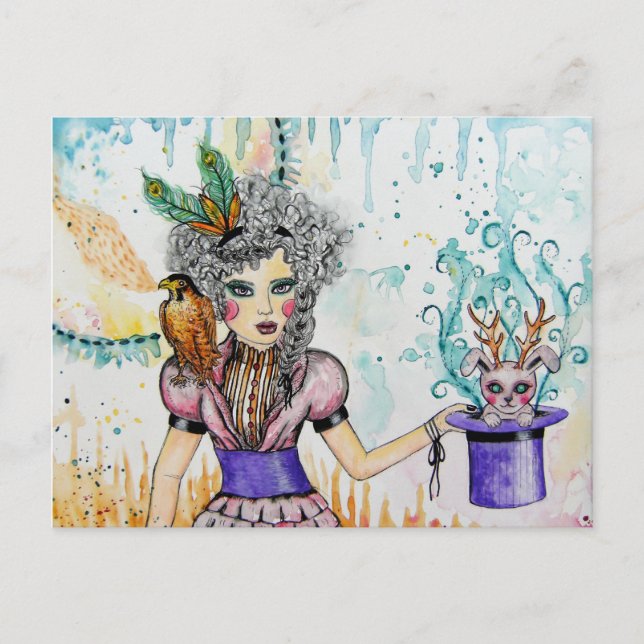 Postal El mago (Anverso)