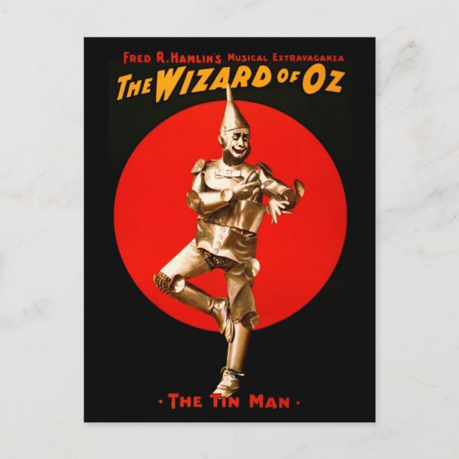 Postal El Mago de Oz - poster teatral vintage (Anverso)