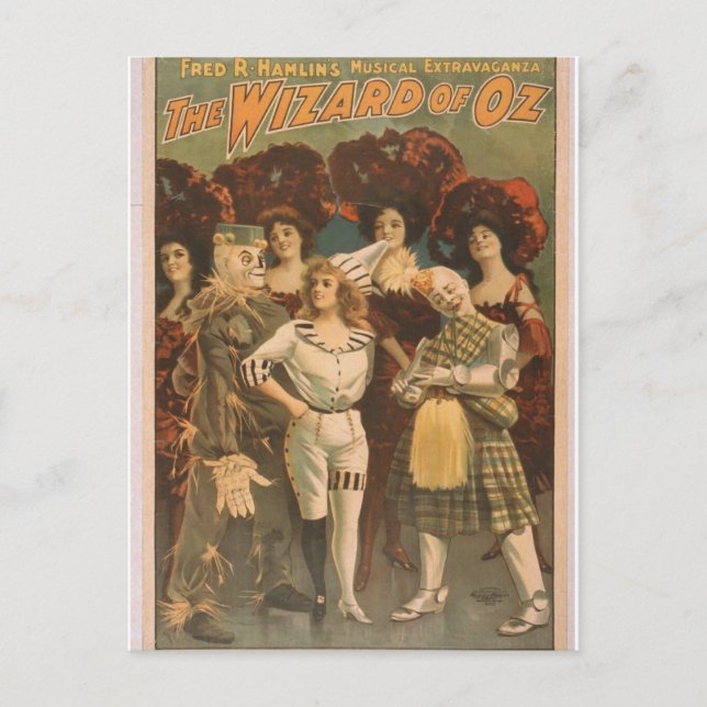 Postal El mago del teatro retro de Oz (Anverso)