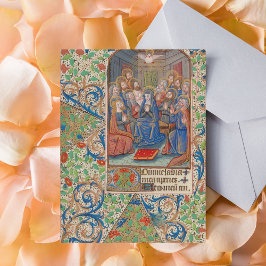 Postal El manuscrito medieval iluminado de Pentecost