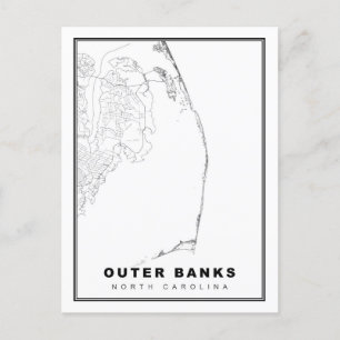 Postal El mapa de Outer Banks